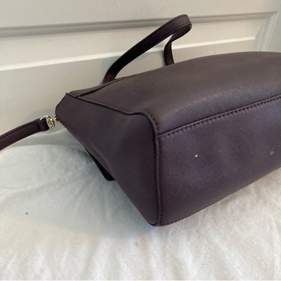 KATE SPADE Red Wine Leather Flap
Satchel Crossbody Handbag EUC - Picture 5 of 7